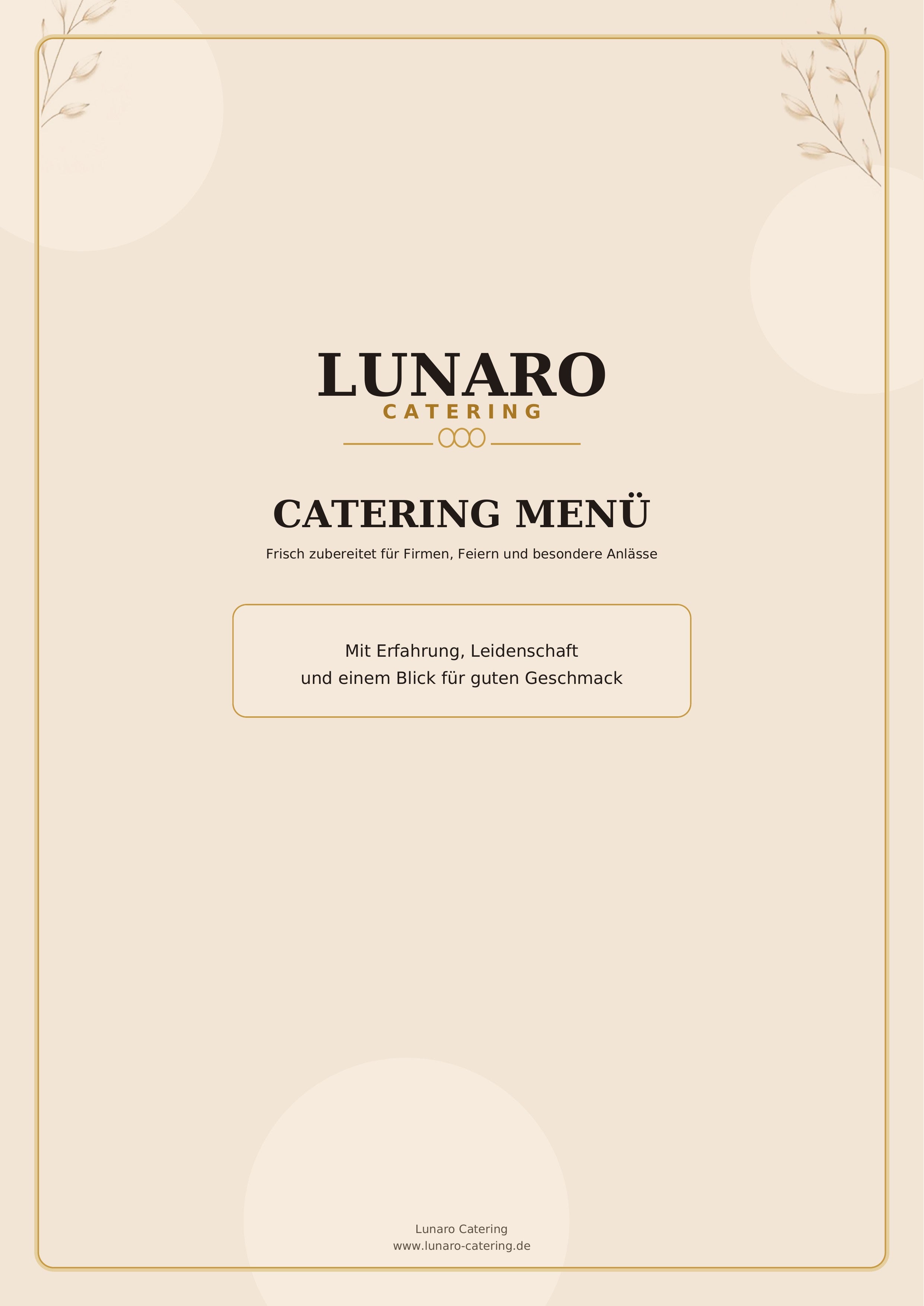 LUNARO Speisekarte Seite 1